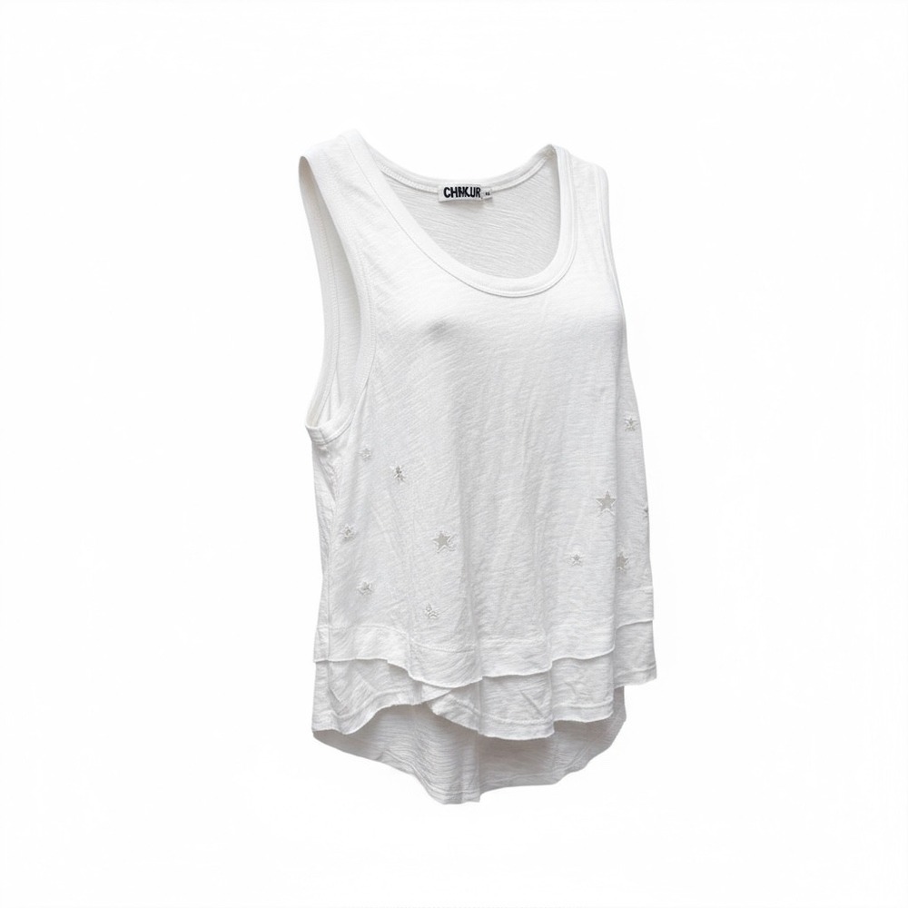 CHRLDR White Star Eyelet Embroidered‎ Layered Tank Top Women's Size Small